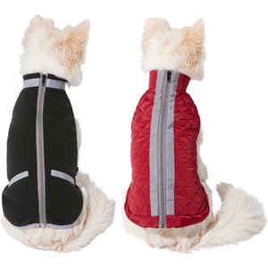 Frisco Mediumweight Reflective 2-in-1 Dog & Cat Fleece Coat, Burgundy, Large