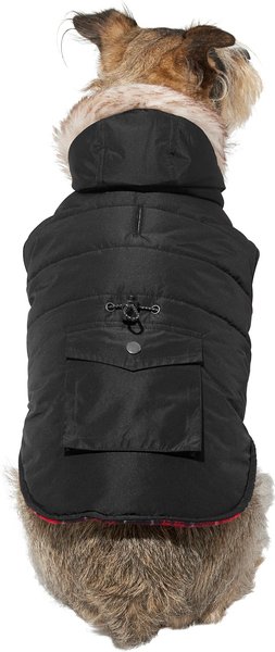 Frisco Mid-Heavyweight Cinching Insulated Dog & Cat Parka, Black/Red Plaid, X-Small slide 1 of 8