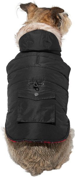 FRISCO Mid-Heavyweight Cinching Insulated Dog & Cat Parka, Black