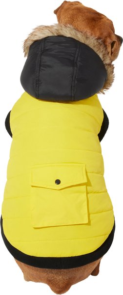 Frisco Anchorage Insulated Dog & Cat Parka, Yellow/Black, Small slide 1 of 9