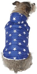 Frisco Mediumweight Metallic Star Print Insulated Dog & Cat Parka, Navy, X-Large