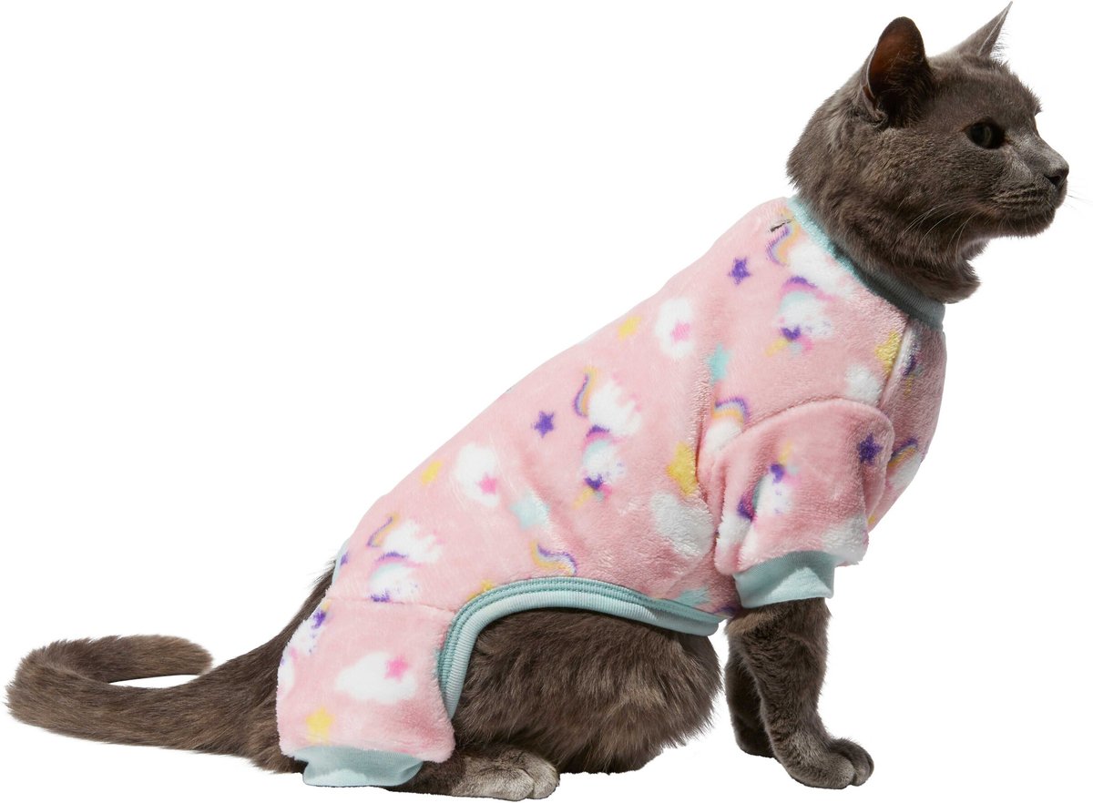 Frisco Dog & Cat Cozy Plush Fleece PJs, Unicorns