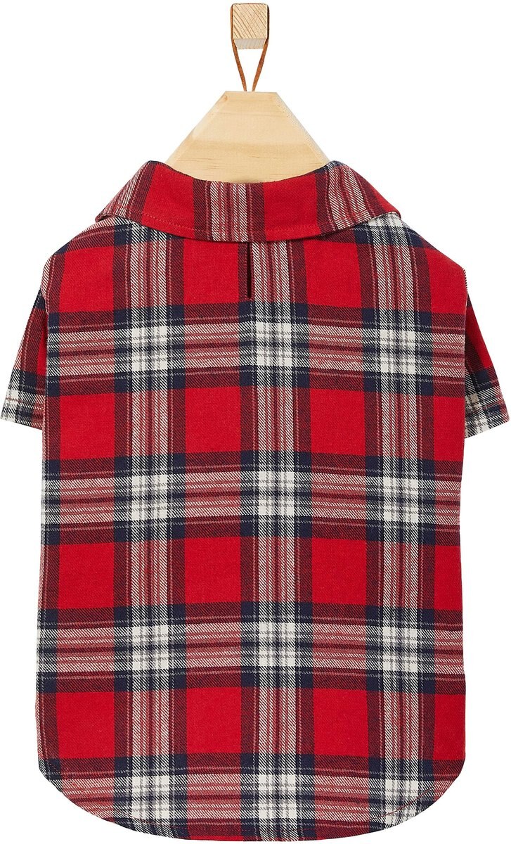 Red plaid best sale dog shirt