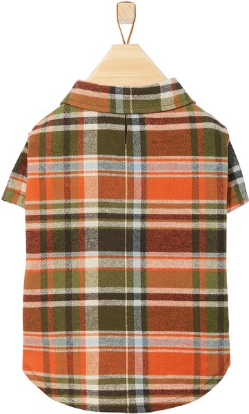 Frisco Orange & Olive Plaid Dog & Cat Flannel Shirt, X-Small slide 1 of 10