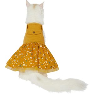 Frisco Corduroy Floral Dog & Cat Strap Dress, X-Small