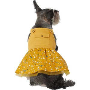 Frisco Corduroy Floral Dog & Cat Strap Dress, Large
