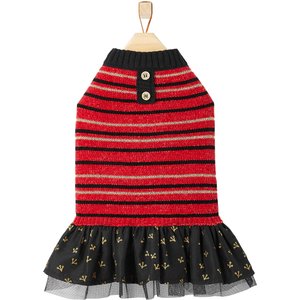 Frisco Chenille Knit Striped Dog & Cat Dress, Medium