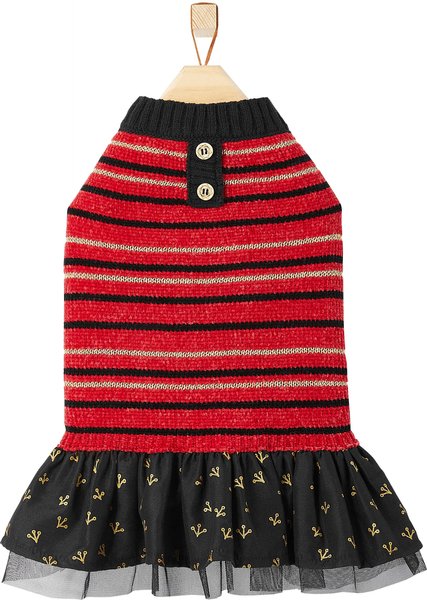 Frisco Chenille Knit Striped Dog & Cat Dress, Large slide 1 of 7