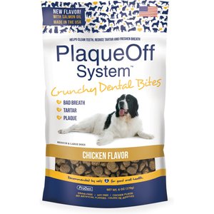 ProDen Plaque Off System Crunchy Bites Chicken Flavor Dental Chews for Medium & Large Dogs, 6-oz bag