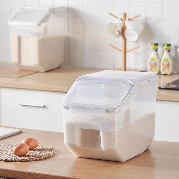 HANAMYA BPA Free Pet Food Storage Container & Measuring Cup, White, 10-lb, 1 count slide 1 of 10