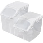 HANAMYA BPA Free Pet Food Storage Container & Measuring Cup, White, 15-L, 2