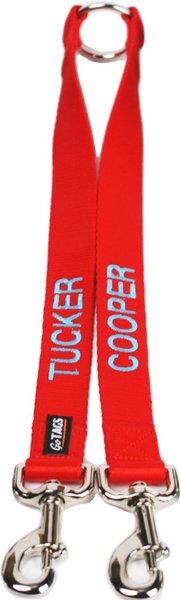 GoTags Personalized Dual Dog Leash Coupler, Red, Small slide 1 of 5