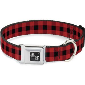 Buckle-Down Bone Buffalo Polyester Dog Collar, Medium: 11 to 16.5-in neck, 1-in wide