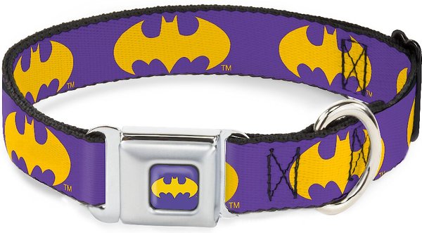 Buckle-Down Batman Signal Polyester Dog Collar, Medium: 11 to 16.5-in neck, 1-in wide slide 1 of 9