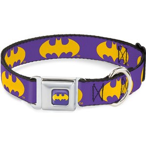 Buckle-Down Batman Signal Polyester Dog Collar, Medium: 11 to 16.5-in neck, 1-in wide