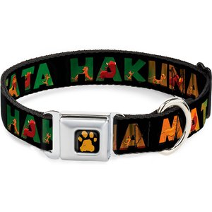 Buckle-Down Lion King Hakuna Matata Polyester Dog Collar, Small: 9.5 to 13-in neck, 1-in wide