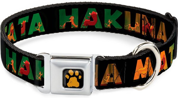 Buckle-Down Lion King Hakuna Matata Polyester Dog Collar, Medium Wide: 16 to 23-in neck, 1.5-in wide slide 1 of 9