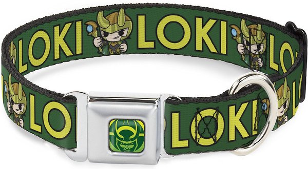 Buckle-Down Kawaii Loki Standing Pose Polyester Dog Collar, Medium: 11 to 16.5-in neck, 1-in wide slide 1 of 9