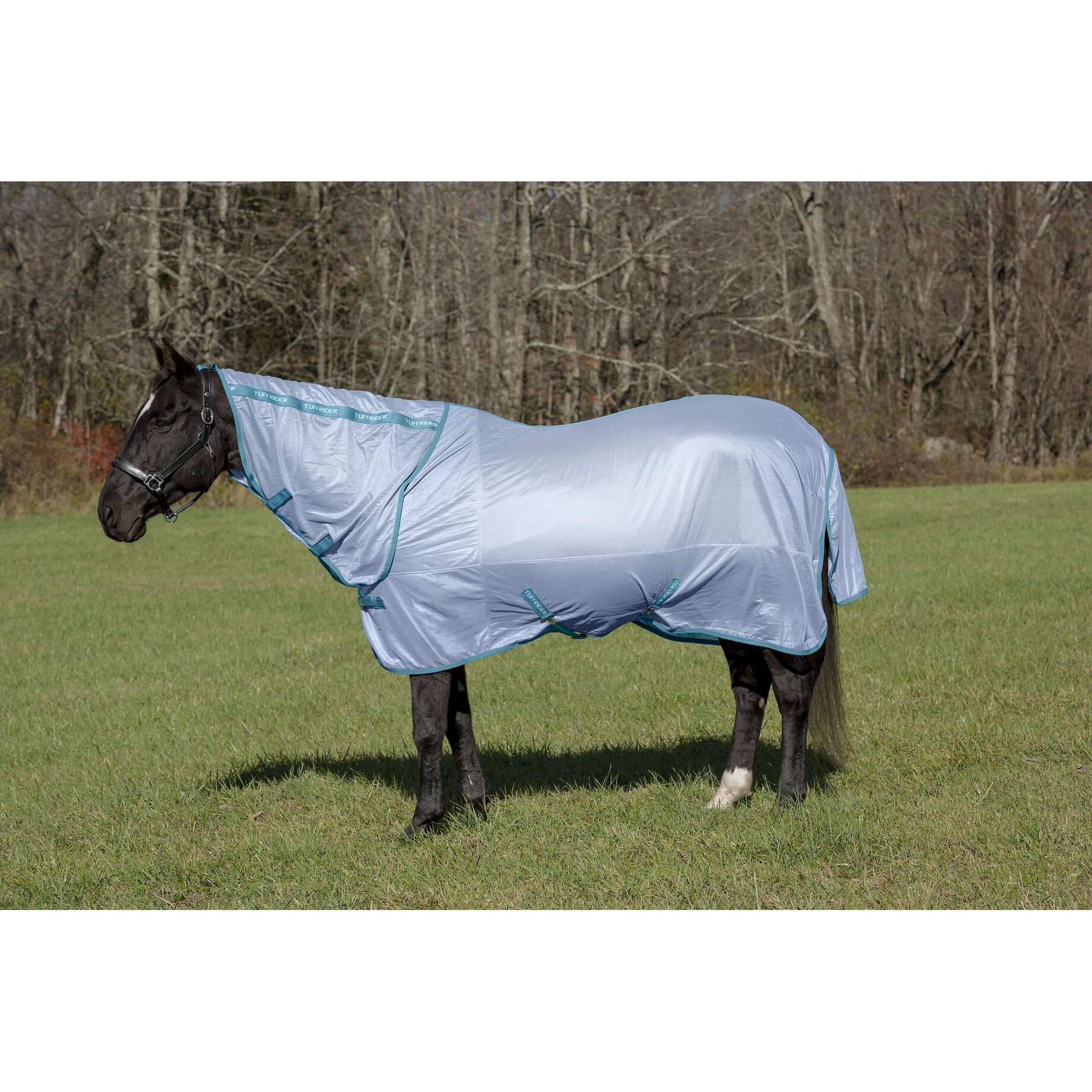 TuffRider Comfy Mesh Combo Neck Horse Fly Sheet, Porceline Blue, 72-in