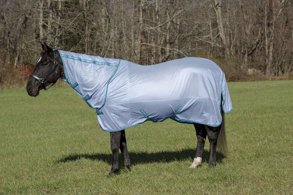 TuffRider Comfy Mesh Combo Neck Horse Fly Sheet, Porceline Blue, 84-in slide 1 of 2