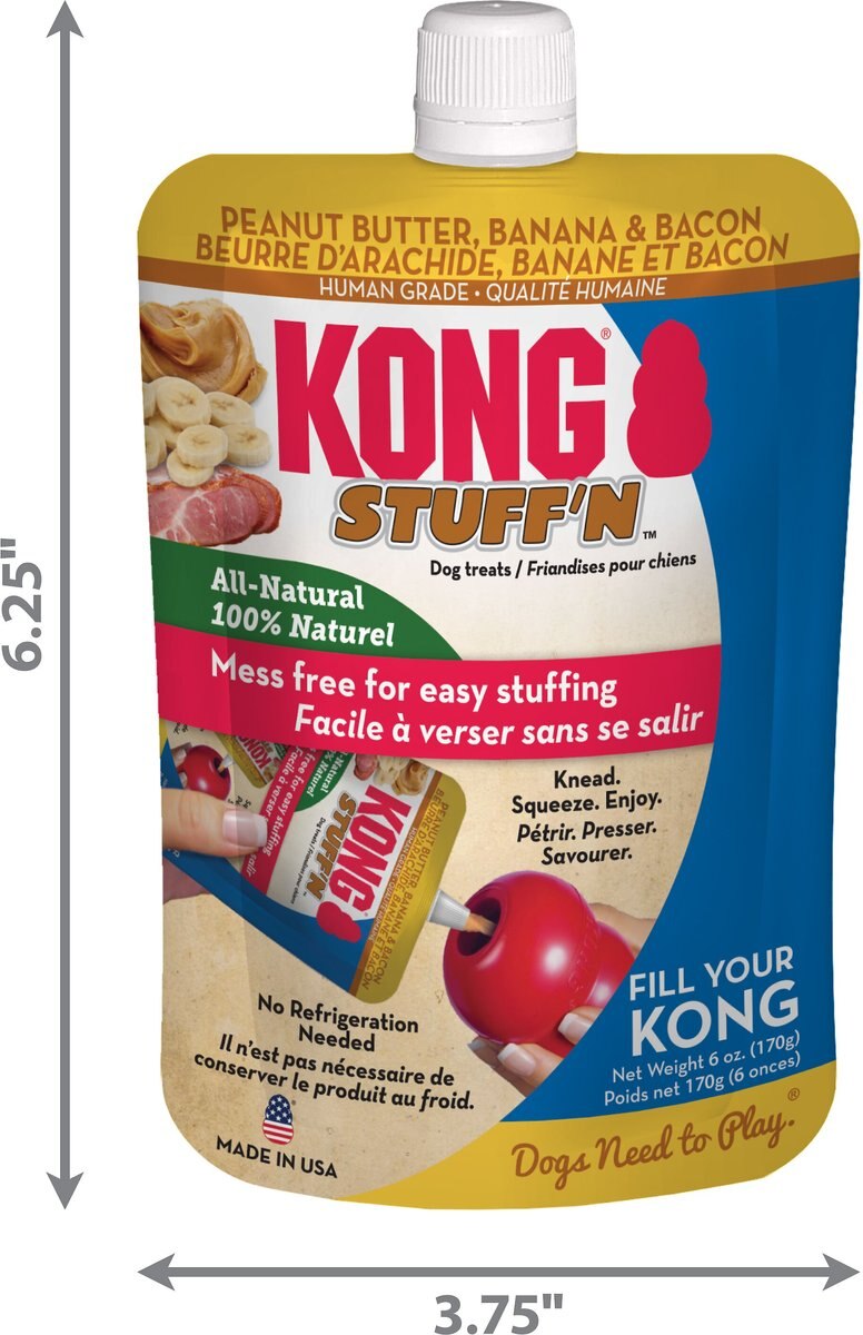 KONG Stuff'N Peanut Butter, Banana & Bacon Lickable Dog Treat, 6oz