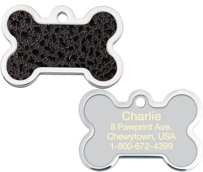 Quick-Tag Personalized Dog & Cat ID Tag, Black, slide 1 of 1