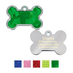 Quick-Tag Personalized Dog & Cat ID Tag, Green Hologram