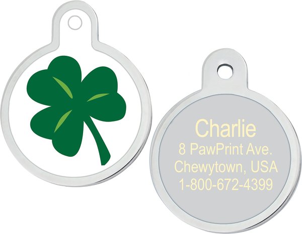 Quick-Tag Personalized Dog & Cat ID Tag, Circle Shamrock slide 1 of 4