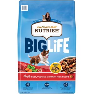 Rachael Ray Nutrish Big Life Large Breed Hearty Beef, Veggies & Brown Rice Recipe Dry Dog Food, 28-lb bag