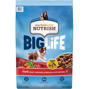 Rachael Ray Nutrish Big Life Large Breed Hearty Beef, Veggies & Brown Rice Recipe Dry Dog Food, 40-lb bag