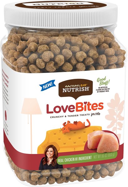 Rachael Ray Nutrish Love Bites Chicken Flavor Cat Treats, 30-oz tub slide 1 of 3