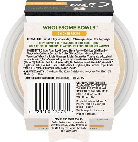Cesar Wholesome Bowls Chicken Recipe Small Breed Adult Wet Dog Food