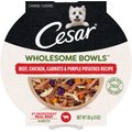 Cesar Wholesome Bowls Beef, Chicken, Potatoes & Carrots Recipe Small Breed Adult Wet Dog Food, 3-oz tray, case of 10