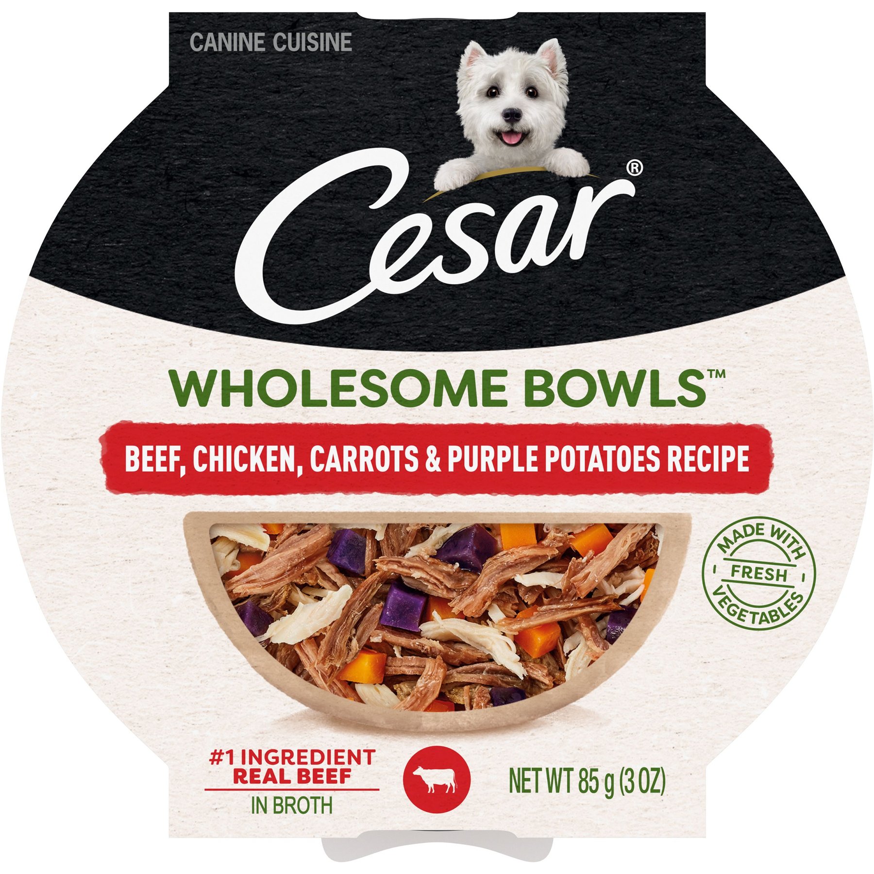 CESAR Wholesome Bowls Beef Chicken Potatoes Carrots Recipe