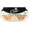 Cesar Wholesome Bowls Chicken Recipe & Chicken, Sweet Potato, Green Beans Recipe Variety Pack Adult Wet Dog Food, 3-oz tray, case of 12