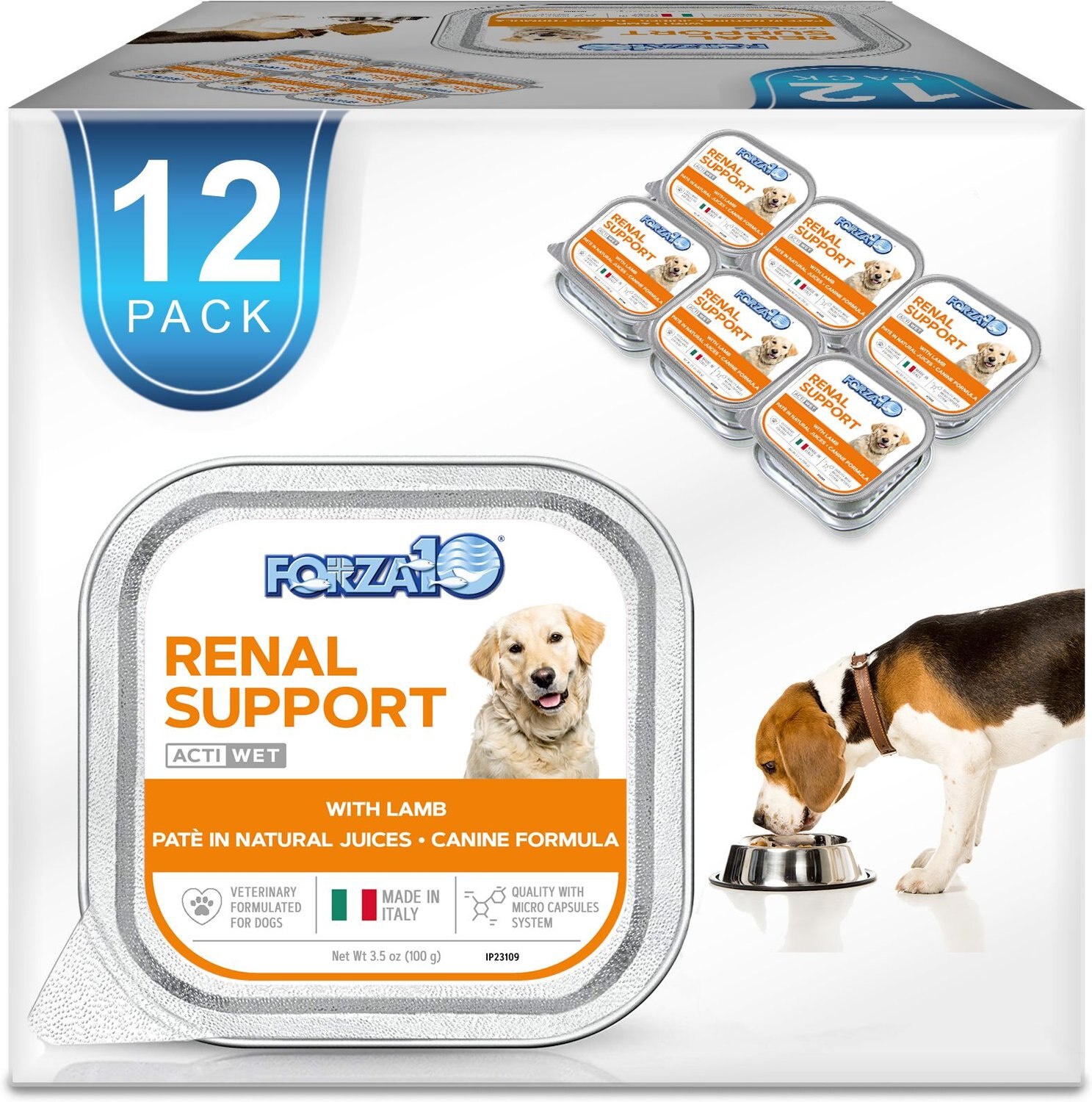 FORZA10 Nutraceutic Actiwet Renal Support Wet Dog Food, 3.5-oz, case of