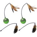 SmartyKat Feather Whirls Replacement Wand Cat Toy, Green, 2 count