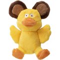 GoDog Silent Squeak Flips Duck/Bear Squeaky Dog Plush Toy, Small