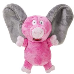 GoDog Silent Squeak Flips Pig/Elephant Squeaky Dog Plush Toy, Large