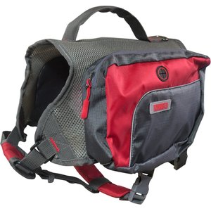 KONG Scout Travel Day Dog Pack, Red/Gray, Medium