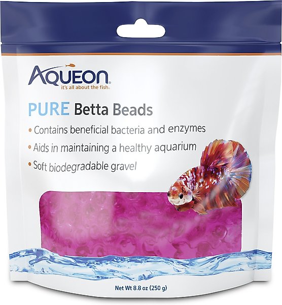 Aqueon PURE Betta Beads Aquarium Water Care, 8.8-oz bag, Pink slide 1 of 10