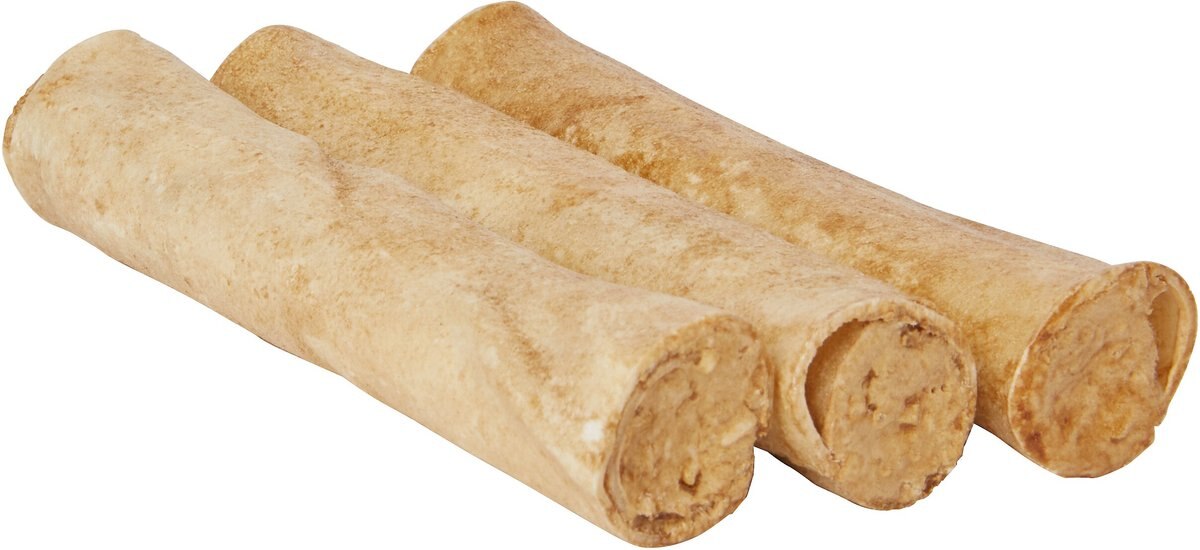 BONES & CHEWS 5" Stuffed Rawhide Roll Dog Treats, 10 count