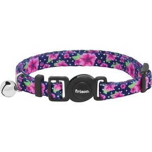 Frisco Midnight Floral Cat Collar, 8 to 12-in neck, 3/8-in wide