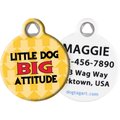 Dog Tag Art Little Dog Big Attitude Personalized Dog ID Tag, Large