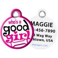 Dog Tag Art Good Girl Personalized Dog & Cat ID Tag, Large