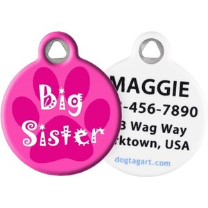 Dog Tag Art Big Sister Personalized Dog & Cat ID Tag, Large