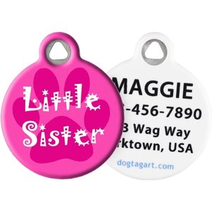 Dog Tag Art Little Sister Personalized Dog & Cat ID Tag, Large