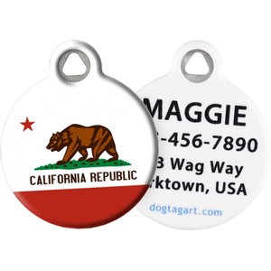 Dog Tag Art California Flag Personalized Dog & Cat ID Tag, Large