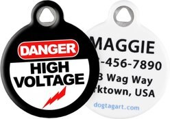 Dog Tag Art High Voltage Personalized Dog & Cat ID Tag, Large