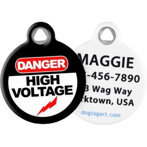 Dog Tag Art High Voltage Personalized Dog & Cat ID Tag, Large